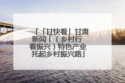 「甘快看」甘肃新闻丨（乡村行 看振兴）特色产业托起乡村振兴路