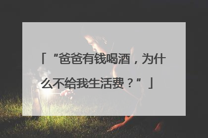 “爸爸有钱喝酒，为什么不给我生活费？”