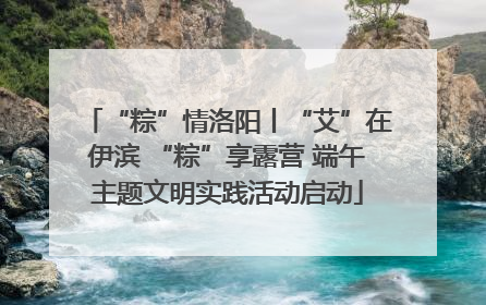 “粽”情洛阳丨“艾”在伊滨 “粽”享露营 端午主题文明实践活动启动