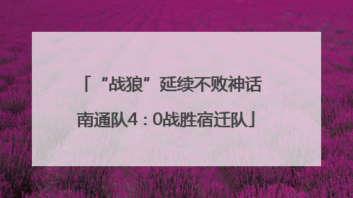 “战狼”延续不败神话 南通队4∶0战胜宿迁队