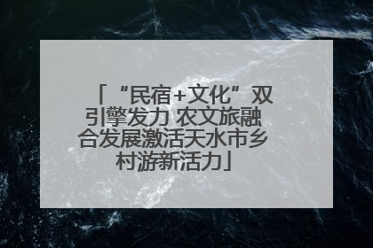 “民宿+文化”双引擎发力 农文旅融合发展激活天水市乡村游新活力