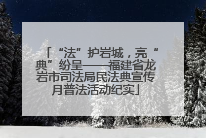 “法”护岩城，亮“典”纷呈——福建省龙岩市司法局民法典宣传月普法活动纪实