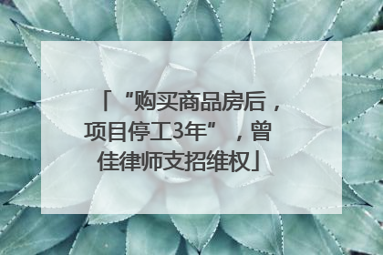 “购买商品房后，项目停工3年”，曾佳律师支招维权