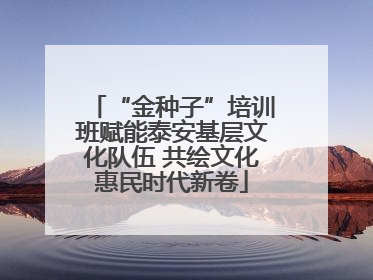 “金种子”培训班赋能泰安基层文化队伍 共绘文化惠民时代新卷