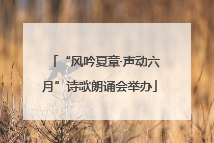 “风吟夏章·声动六月”诗歌朗诵会举办