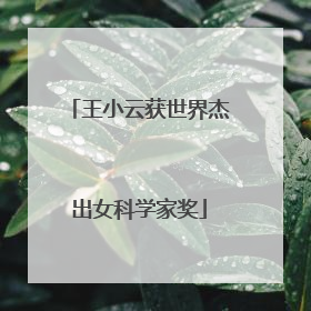王小云获世界杰出女科学家奖