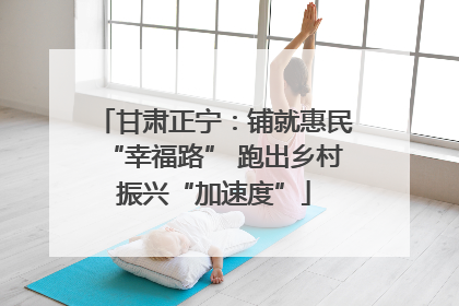 甘肃正宁：铺就惠民“幸福路” 跑出乡村振兴“加速度”