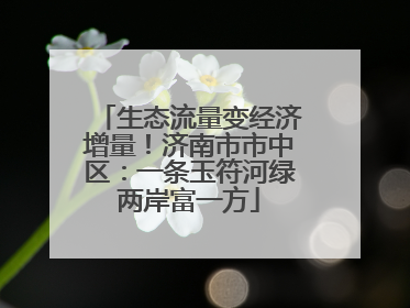 生态流量变经济增量！济南市市中区：一条玉符河绿两岸富一方