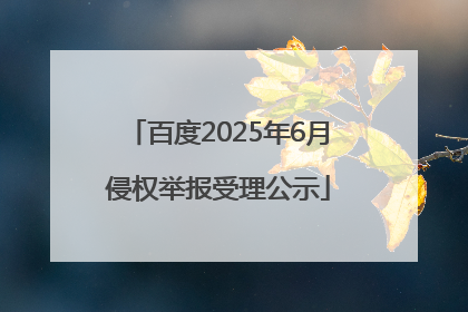 百度2025年6月侵权举报受理公示