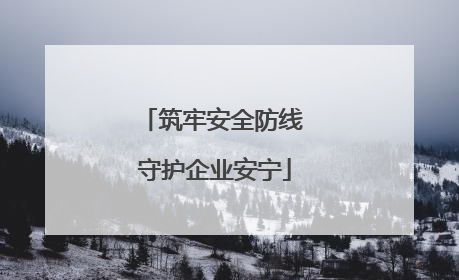 筑牢安全防线 守护企业安宁