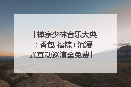 禅宗少林音乐大典：香包 福粽+沉浸式互动巡演全免费