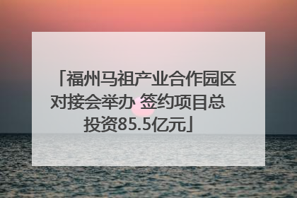 福州马祖产业合作园区对接会举办 签约项目总投资85.5亿元