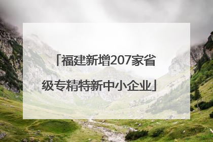 福建新增207家省级专精特新中小企业