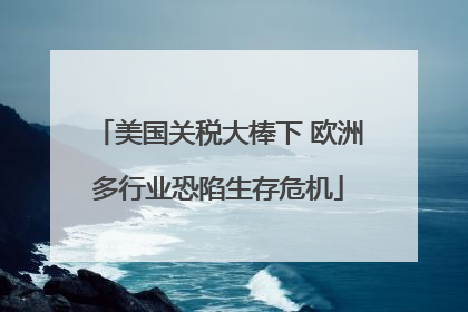 美国关税大棒下 欧洲多行业恐陷生存危机