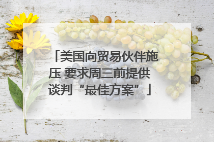 美国向贸易伙伴施压 要求周三前提供谈判“最佳方案”
