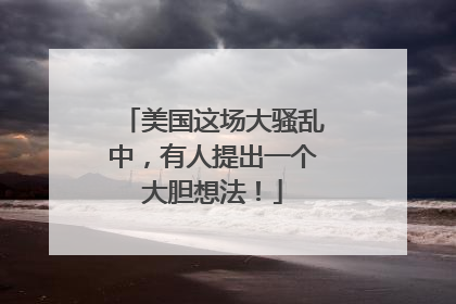 美国这场大骚乱中，有人提出一个大胆想法！