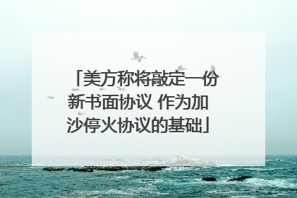 美方称将敲定一份新书面协议 作为加沙停火协议的基础