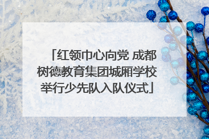 红领巾心向党 成都树德教育集团城厢学校举行少先队入队仪式