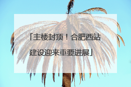 主楼封顶！合肥西站建设迎来重要进展