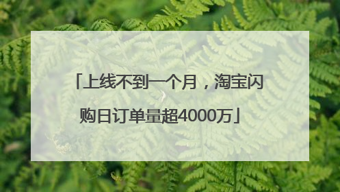 上线不到一个月，淘宝闪购日订单量超4000万