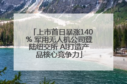 上市首日暴涨140% 军用无人机公司登陆纽交所 AI打造产品核心竞争力