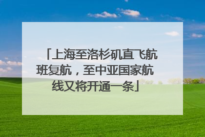 上海至洛杉矶直飞航班复航，至中亚国家航线又将开通一条