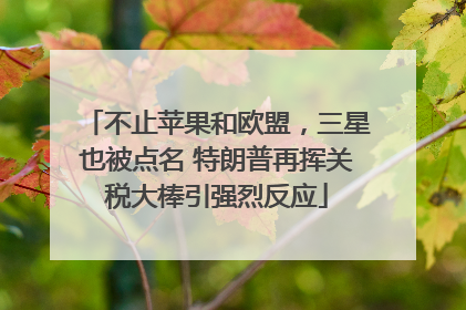 不止苹果和欧盟，三星也被点名 特朗普再挥关税大棒引强烈反应