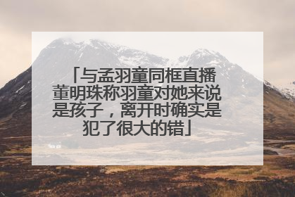 与孟羽童同框直播 董明珠称羽童对她来说是孩子，离开时确实是犯了很大的错
