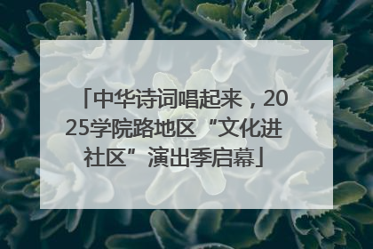 中华诗词唱起来，2025学院路地区“文化进社区”演出季启幕