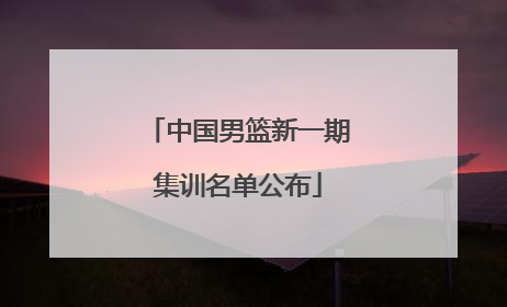 中国男篮新一期集训名单公布