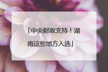 中央财政支持！湖南这些地方入选