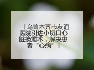 乌鲁木齐市友谊医院引进小切口心脏换瓣术，解决患者“心病”