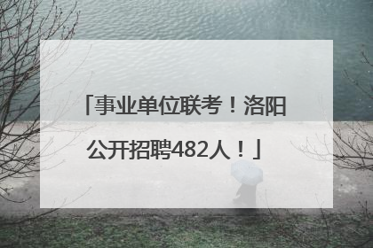 事业单位联考！洛阳公开招聘482人！