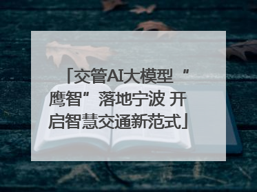 交管AI大模型“鹰智”落地宁波 开启智慧交通新范式