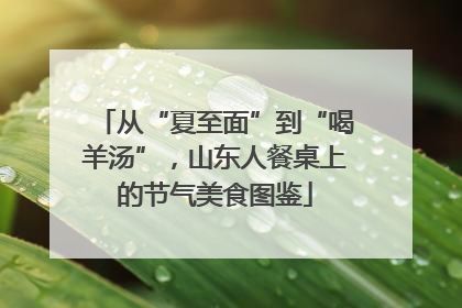 从“夏至面”到“喝羊汤”，山东人餐桌上的节气美食图鉴