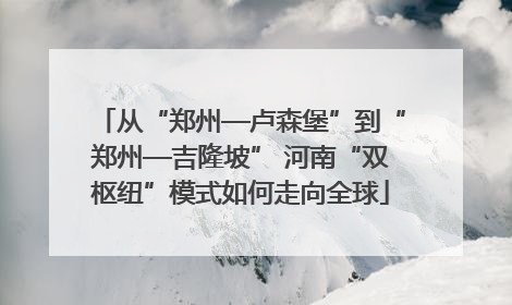 从“郑州—卢森堡”到“郑州—吉隆坡” 河南“双枢纽”模式如何走向全球