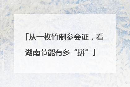 从一枚竹制参会证，看湖南节能有多“拼”