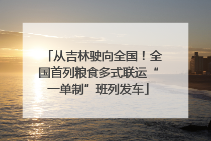 从吉林驶向全国！全国首列粮食多式联运“一单制”班列发车