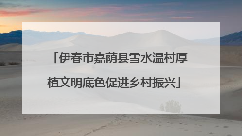 伊春市嘉荫县雪水温村厚植文明底色促进乡村振兴