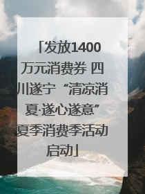 发放1400万元消费券 四川遂宁“清凉消夏·遂心遂意”夏季消费季活动启动