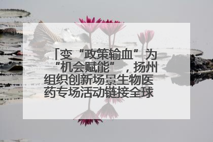 变“政策输血”为“机会赋能”，扬州组织创新场景生物医药专场活动链接全球“隐形冠军”