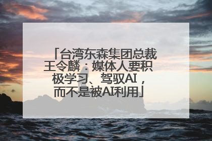 台湾东森集团总裁王令麟：媒体人要积极学习、驾驭AI，而不是被AI利用