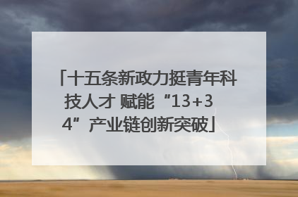 十五条新政力挺青年科技人才 赋能“13+34”产业链创新突破