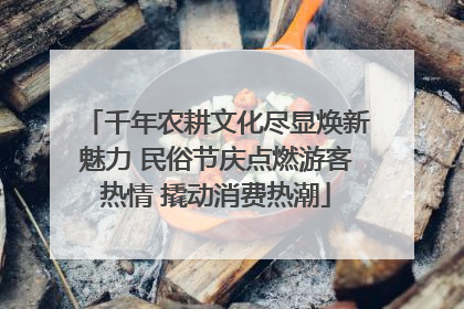 千年农耕文化尽显焕新魅力 民俗节庆点燃游客热情 撬动消费热潮
