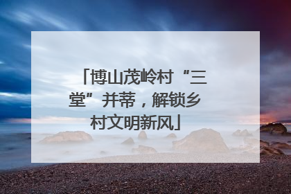 博山茂岭村“三堂”并蒂，解锁乡村文明新风