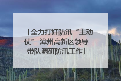 全力打好防汛“主动仗” 漳州高新区领导带队调研防汛工作