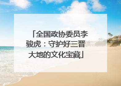全国政协委员李骏虎：守护好三晋大地的文化宝藏