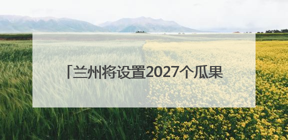 兰州将设置2027个瓜果临时摊点，6月15日开放