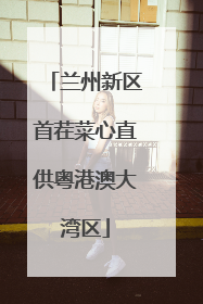 兰州新区首茬菜心直供粤港澳大湾区