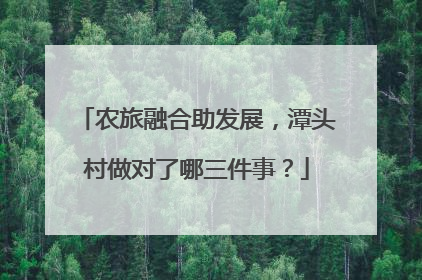 农旅融合助发展，潭头村做对了哪三件事？